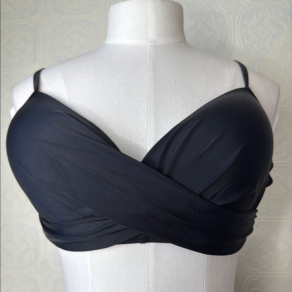 High Waisted Bikini-Set Push Up V Neck Ruched Bottom, Black, Size XL - Picture 8 of 11